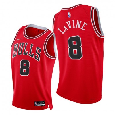Nike Chicago Bulls #8 Zach Lavine Men's 2021-22 75th Diamond Anniversary NBA Jersey Red Men's